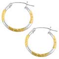 14k Two-tone Gold Hoop Earrings