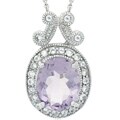 Sterling Silver Rose de France and CZ Necklace