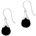 Sterling Silver Onyx Teardrop Earrings