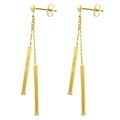 14k Yellow Gold Dangling Bar Earrings