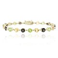 18k Gold Overlay Multi-colored Gemstone Bracelet