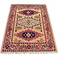 Indo Kazak Hand-knotted Rust/ Gold Rug (5' x 7')