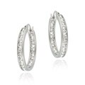 Sterling Silver Cubic Zirconia Hoop Earrings
