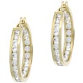 18k Gold Overlay Cubic Zirconia Hoop Earrings