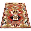 Indo Kazak Hand-knotted Rust/ Ivory Rug (5' x 7')