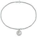 10k Gold 1/8ct TDW Diamond Round Charm Anklet