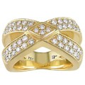 18k Yellow Gold 1ct TDW Diamond Criss-cross Ring (G-H-I, SI)