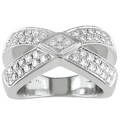 18k White Gold 4/5ct TDW Diamond Criss-cross Ring (F-G, VS)