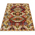 Indo Kazak Hand-knotted Rust/ Ivory Rug (5'x7')