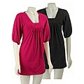 Ruby Women's Square Neck 3/4-sleeve Dress