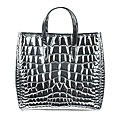 Yves Saint Laurent Silver Leather Shopping Tote