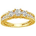 10k Gold 1/2ct TDW Three-stone Diamond Ring (I-J, I2)