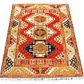 Indo Kazak Hand-knotted Red/ Ivory Rug (4' x 6')
