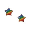 Sterling Silver Rainbow Enamel 'Pride' Star Studs