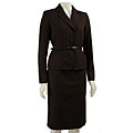 Jones New York Women's Textured Belted Skirt Suit