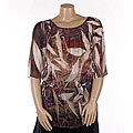 Alisa M Women's Plus Size Purple Sheer Blouse