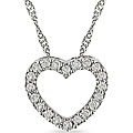 14k White Gold 1/10ct TDW Diamond Heart Necklace