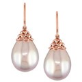 14k Pink Gold Purple Freshwater Pearl Earrings (11.5-13 mm)