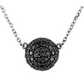 14k Gold 1/2ct TDW Black Diamond Ball Necklace