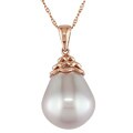 14k Pink Gold Purple Freshwater Pearl Necklace (11.5-13 mm)