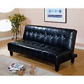 Black Vinyl Leatherette Futon Sofa Bed