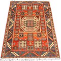 Indo Kazak Hand-knotted Red/ Grey Rug (4' x 6')