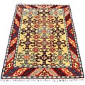 Indo Kazak Hand-knotted Ivory/ Red Rug (5' x 7')