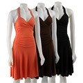 Ruby Women's Shirred Cross-front Halter Dress