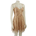 Ruby Women's Metallic Taupe V-neck Dress