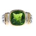 Sterling Silver Green Cubic Zirconia Ring