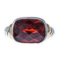 Sterling Silver Red Cubic Zirconia Ring