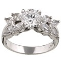 Sterling Silver CZ Engagement Ring