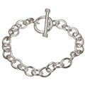 Sterling Silver 7.5-inch Oval Link Charm Bracelet