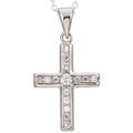 Sterling Silver 18-inch Channel-set CZ Cross Necklace