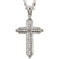 Sterling Silver 28-inch CZ Cross Necklace
