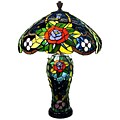 Tiffany-style Rose Double Lite Dragonfly Lamp