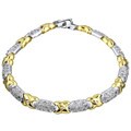Signature X Style Pave Two-tone CZ Bracelet