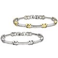 Rhodium-plated Brass X Link CZ Bracelet