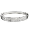 Triple Row Cubic Zirconia Bangle Bracelet