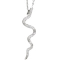 Rhodium-plated Cubic Zirconia Snake Necklace