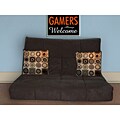 Roxy Video Game Black Microfiber Floor Chair w/ Pillows