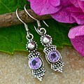 Sterling Silver Amethyst Earrings (Indonesia)
