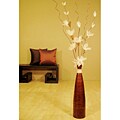 Cocoa Brown Bamboo Floor Vase with White Lilies