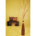 Cocoa Brown Bamboo Floor Vase with Tropical Florals