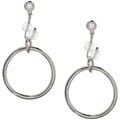 Dangling Hoop Cubic Zirconia Earrings