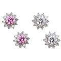 Flower Stud Cubic Zirconia Earrings
