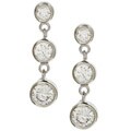 Three Dangling Circles Cubic Zirconia Earrings