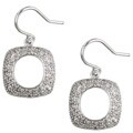 Dangling Square Cubic Zirconia Earrings
