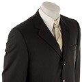 Perry Ellis Portfolio Men's Black Stripe Wool Suit