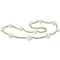 14k Yellow Gold White Freshwater Pearl Necklace